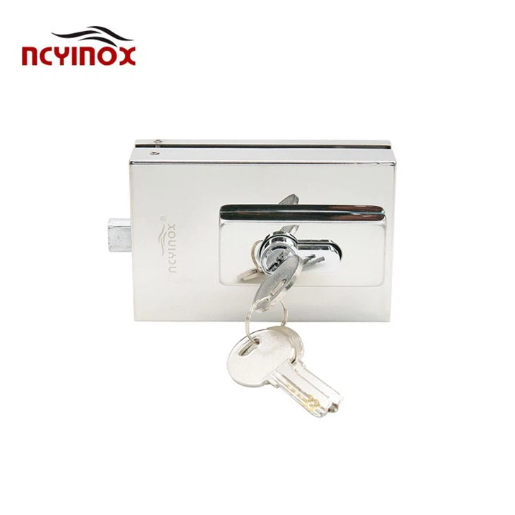 Hot Selling Aluminum Alloy Indoor Sliding Door Accessories Square Lock Glass Door Patch Lock