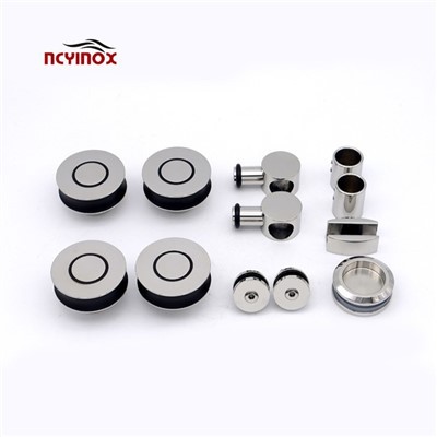 ফ্রেমহীন স্লাইডিং আয়তক্ষেত্র ঝরনা ঘের স্লাইডিং-রোলিং ডোর হার্ডওয়্যার কিট